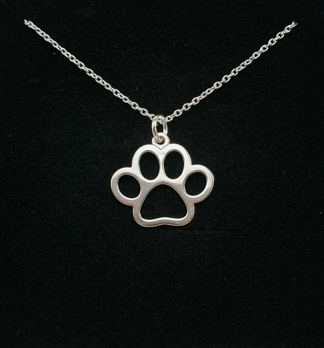 Paw Print Necklace  Dainty PawPrint Pendant  Gift for Dog Mom Cat Lover Vet Dogsitter   Puppy Pet Loss Memorial Jewelry