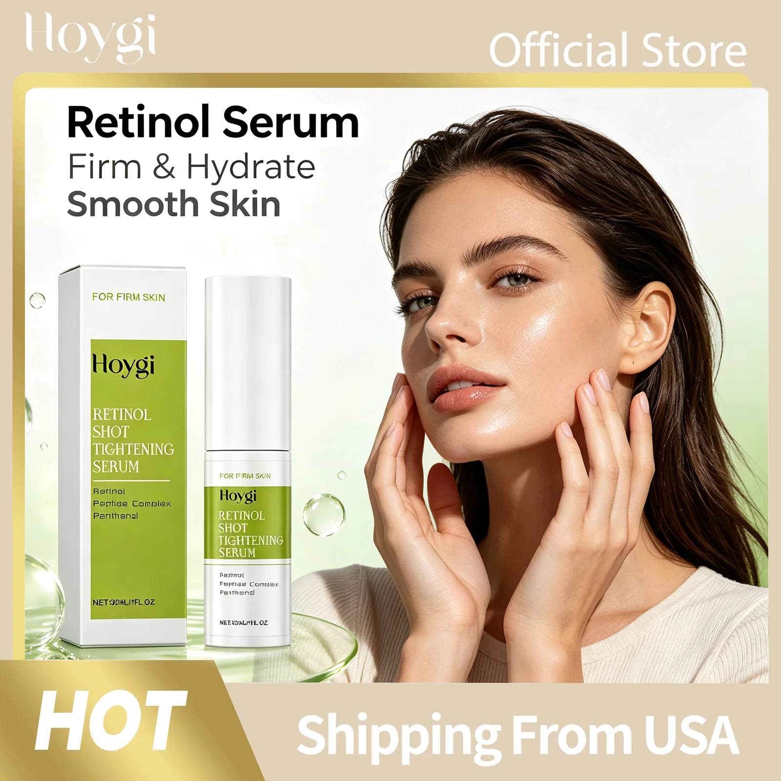 Retinol Shot Tightening Facial Serum Peptide Complex Enhances Radiance Improves Firmness Restores Elasticity Deep Nourishing Lightweight Fast Absorbing Daily Moisturizing Anti Aging Face Care