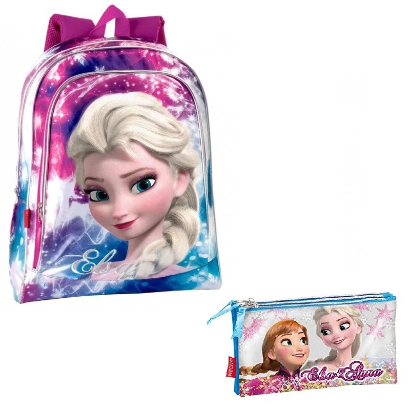 Backpack Pack + Frozen Triple Case, 53026 + 52337 Pack, Montichelvo, Perona, Safta, New, original, Gift, School, School, Official License