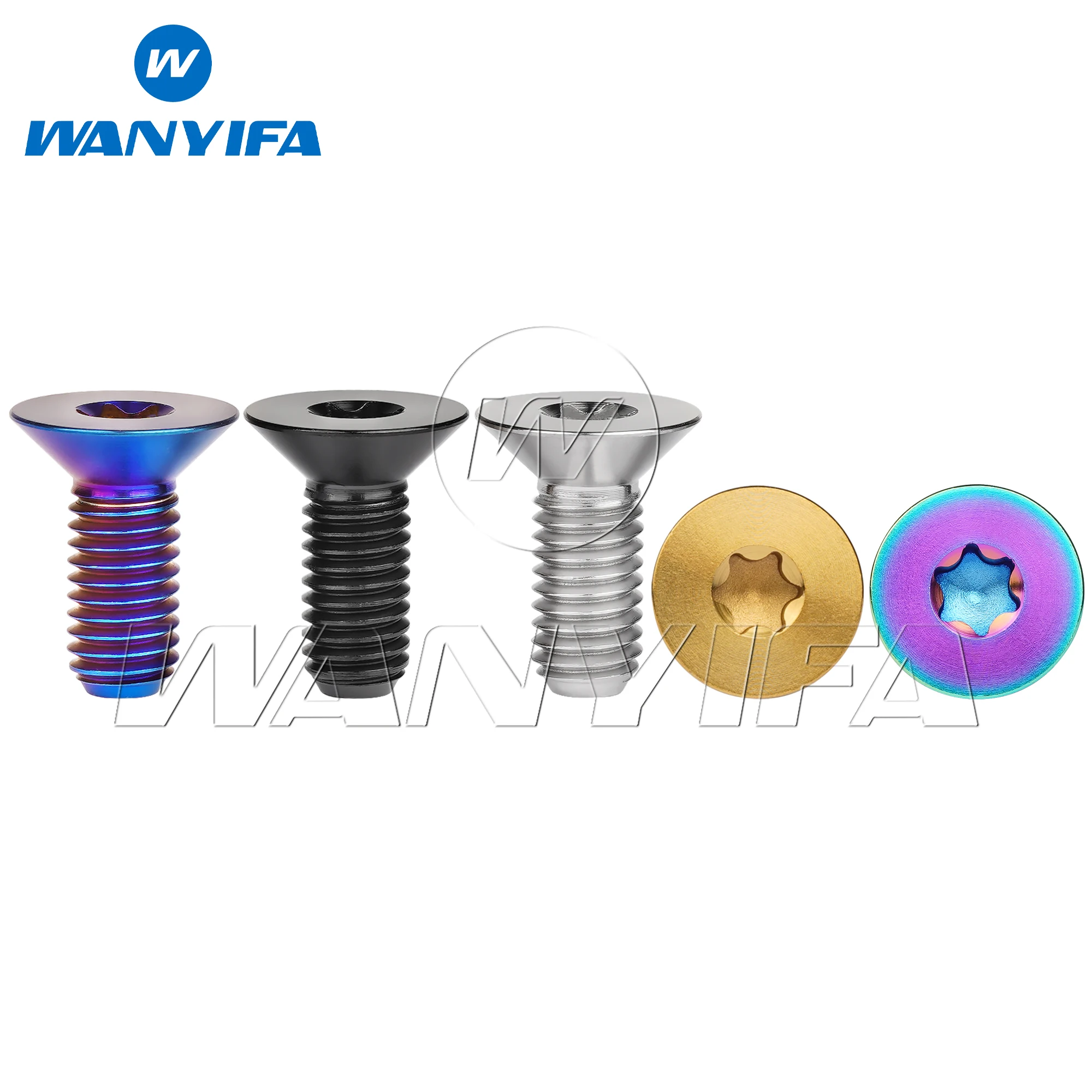 

Wanyifa Titanium Bolt M8x20mm Flat Countersunk Torx T30 Head Screw for Bicycle Motorcycle Car Ti Fasteners