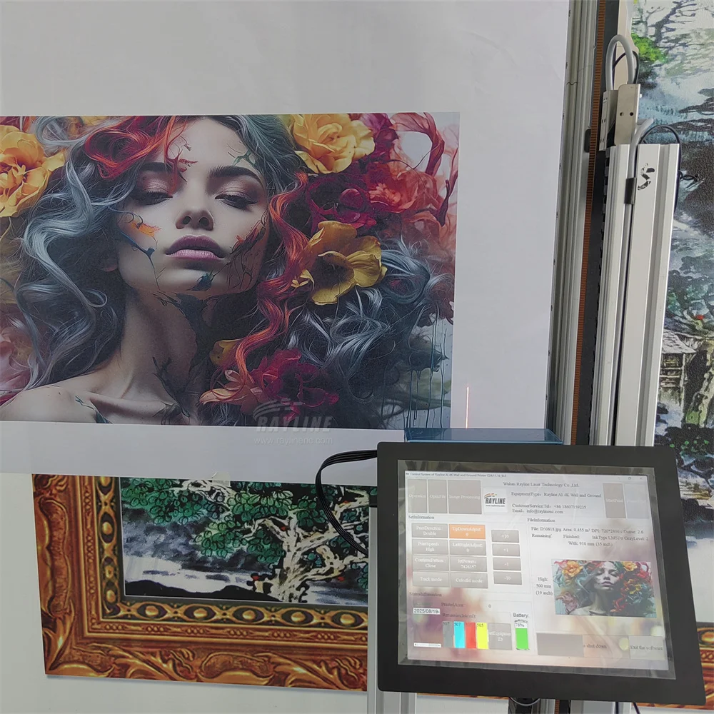 3D 효과 자동 수직 아트 종이 하우스 벽화 스프레이 잉크젯 프린터 화가 인쇄 그림 기계에 직접 연결