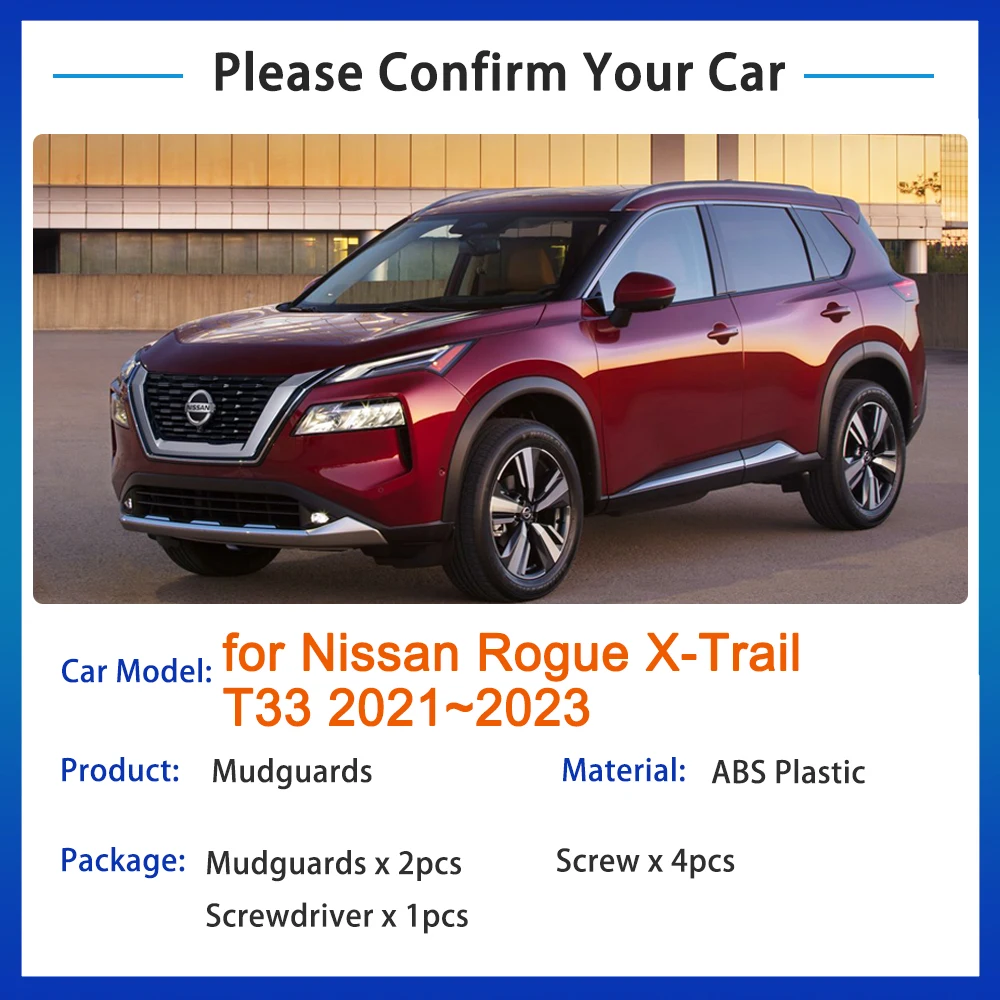 4x Nissan Rogue XTrail T33 X-Trail X Trail 2021 ~ 2023 2022 Çamurluk Çamurluklar Splash Guard Ön Arka Çamurluk Genişletici Aksesuarları