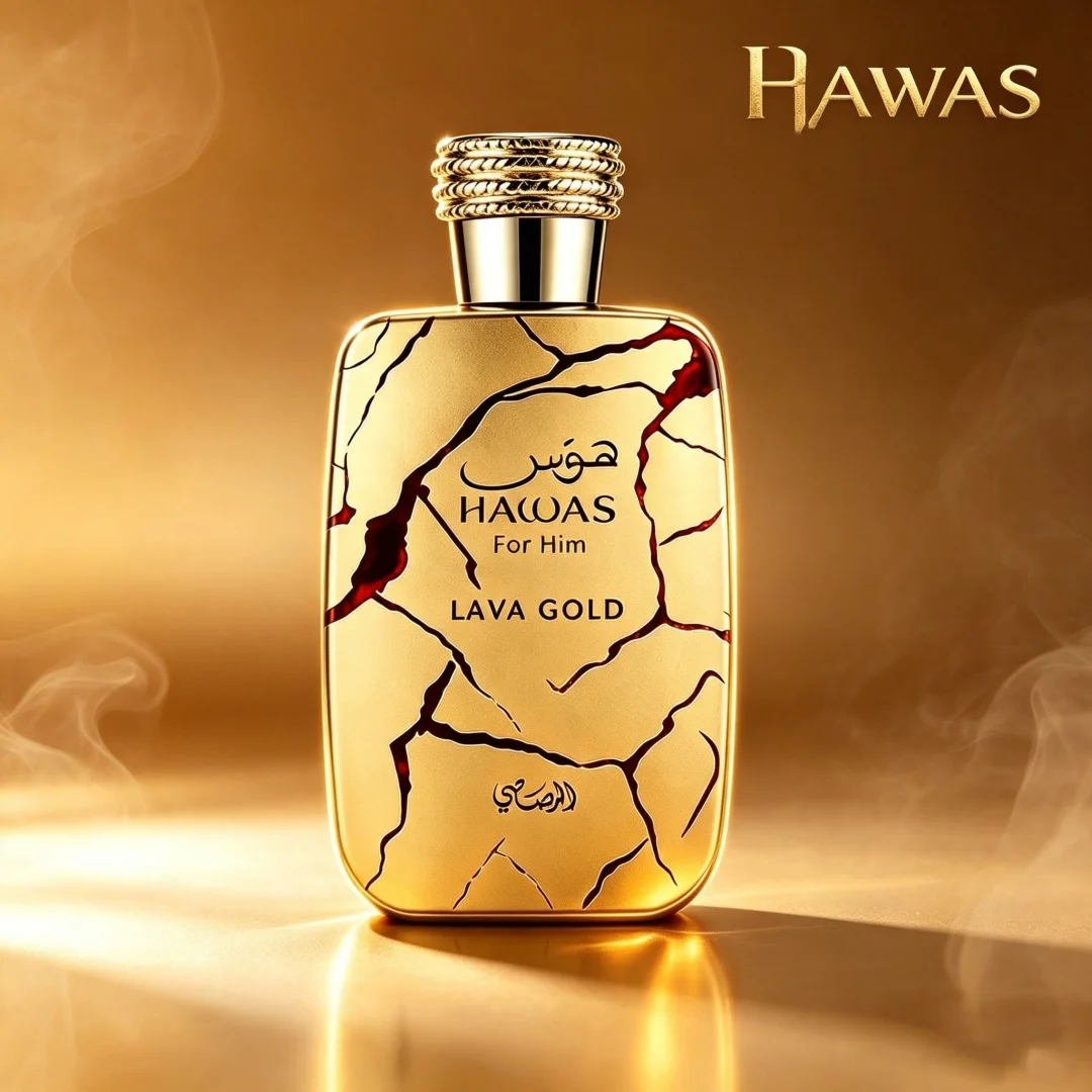 Hawas Lava Gold by Rasasi 100ml Men’s EDP Oriental Woody Perfume, Pineapple Apple & Oud Scent view 5