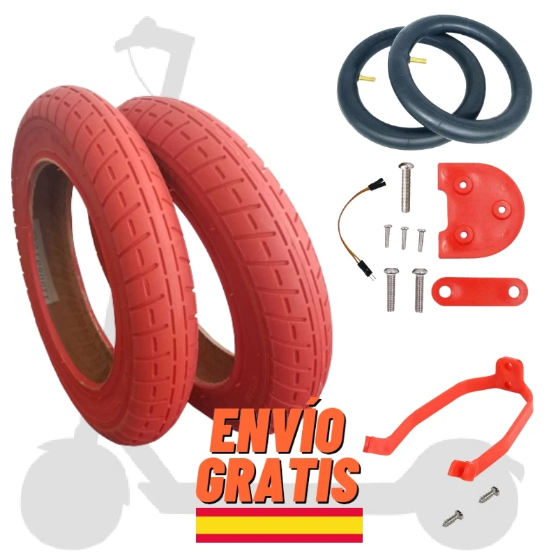 ✅Original Red Xiaomi M365 Wanda 10 Inch Wheels Kit For Electric Scooter / Pro 2 / 1S / Essential / Mi 3 / Cecotec Bongo Serie A - Rear Tires, Accessories, Spare Parts