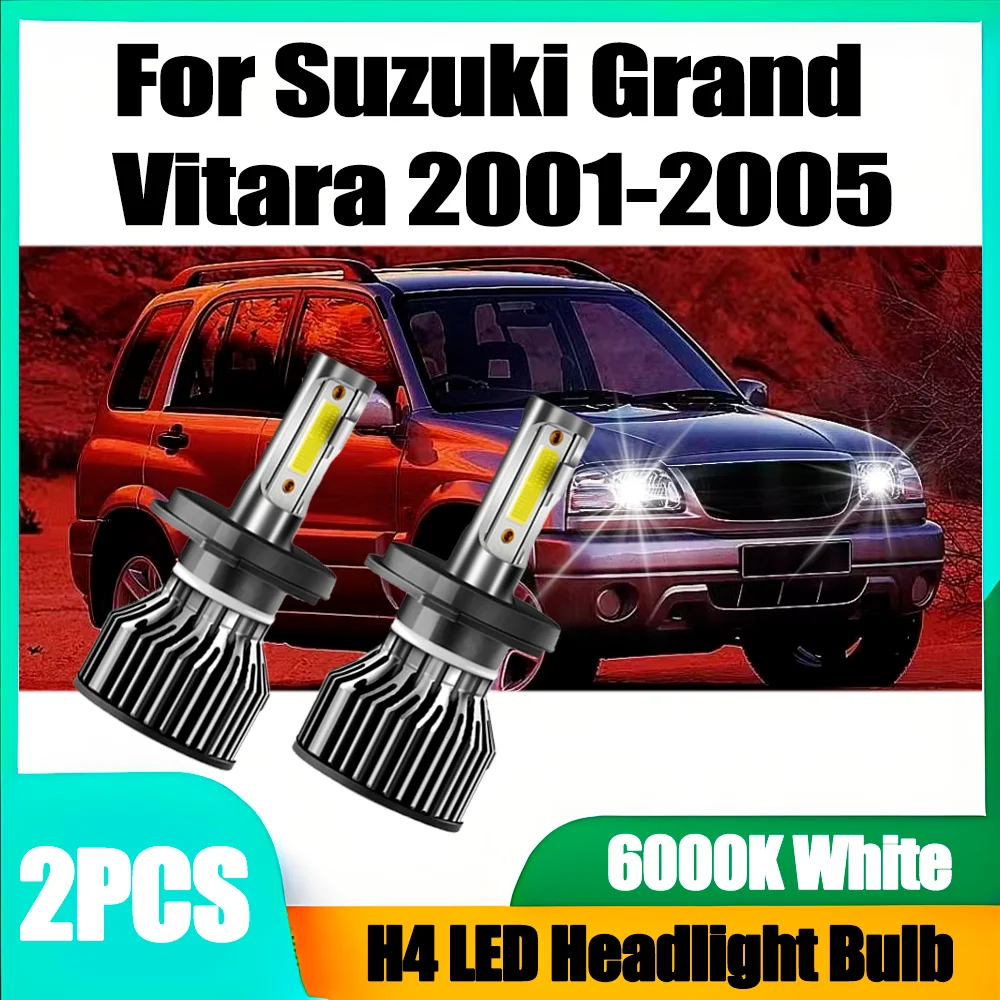 

2 шт., 120 Вт, светодиодные лампы для фар дальнего и ближнего света H4 Turbo, 20000 лм, автомобильные фары, Plug and Play, 12 В, для Suzuki Grand Vitara 2001-2005 гг.