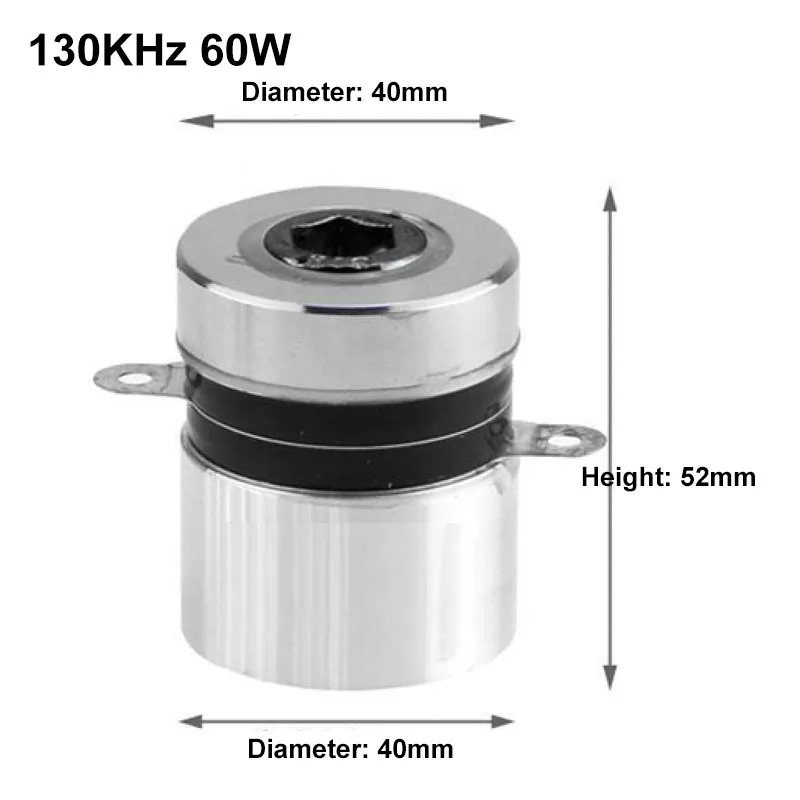 130KHz 60W High Frequency Ultrasonic Cleaner Transducer Vibration Head Ultrasound Oscillator Vibrator Cleaning Machine Parts