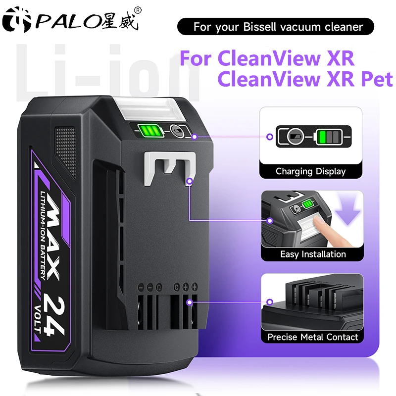 

Сменный литий-ионный аккумулятор PALO 24 В 6500 мАч для робота-пылесоса Bissell CleanView XR