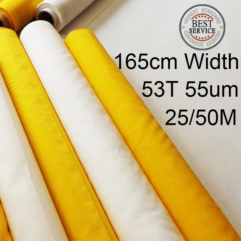 

Monofilament Polyester Mesh 53T 55um 165cm Width Bolting Cloth for Screen Printing White 25/50Meters