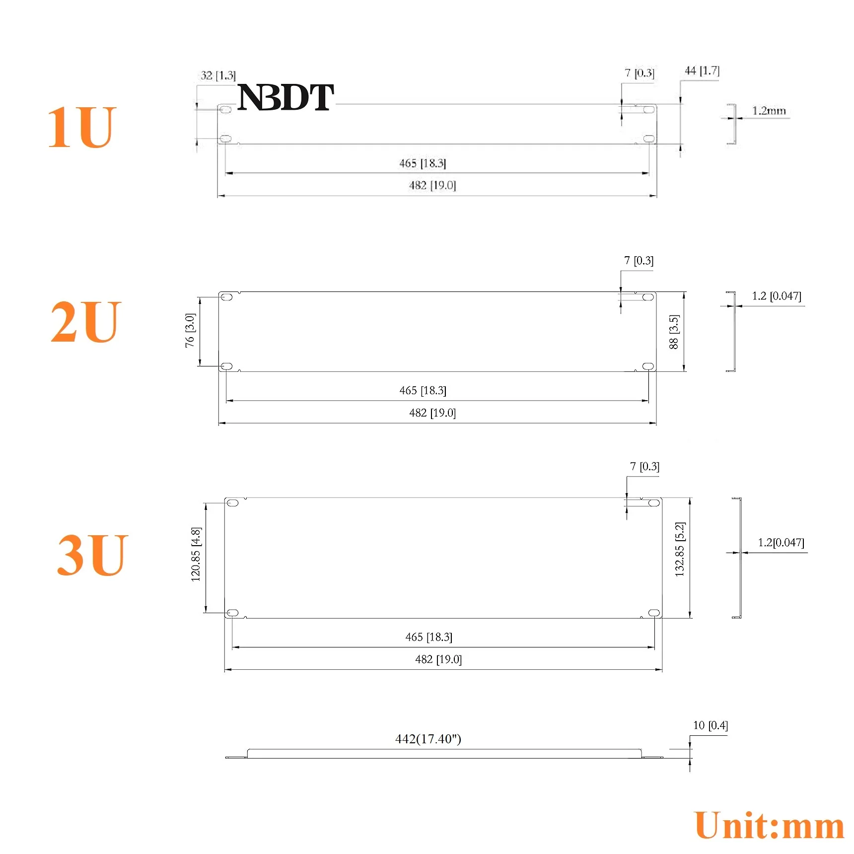 2Pcs Black Retangle Steel Blank Grille Spacer Filler IT Server Network Cabinet Vent 1U 2U 3U