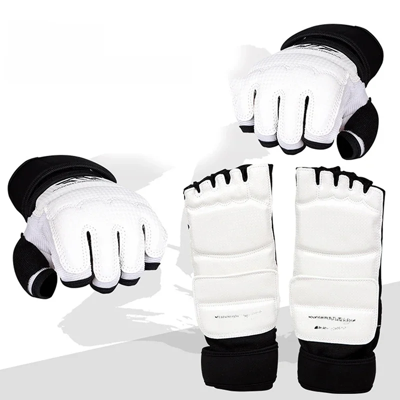 Gants de boxe en cuir pour adulte et enfant, équipement de protection, demi-doigt, arts martiaux, anneau de Rotterdam, taekwondo, karaté