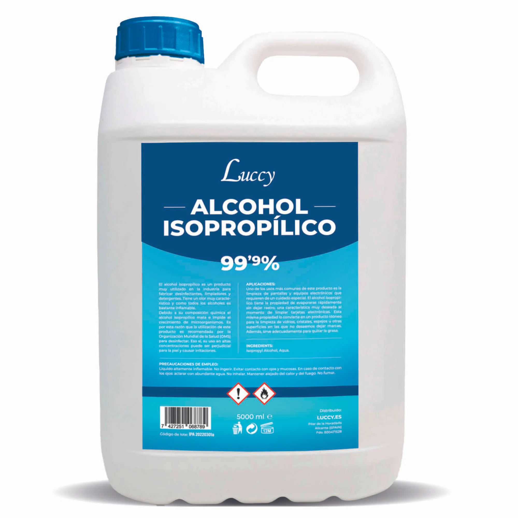 Alcohol Isopropílico 99,9% | Isopropanol, ideal limpieza de componentes electrónicos, desinfección