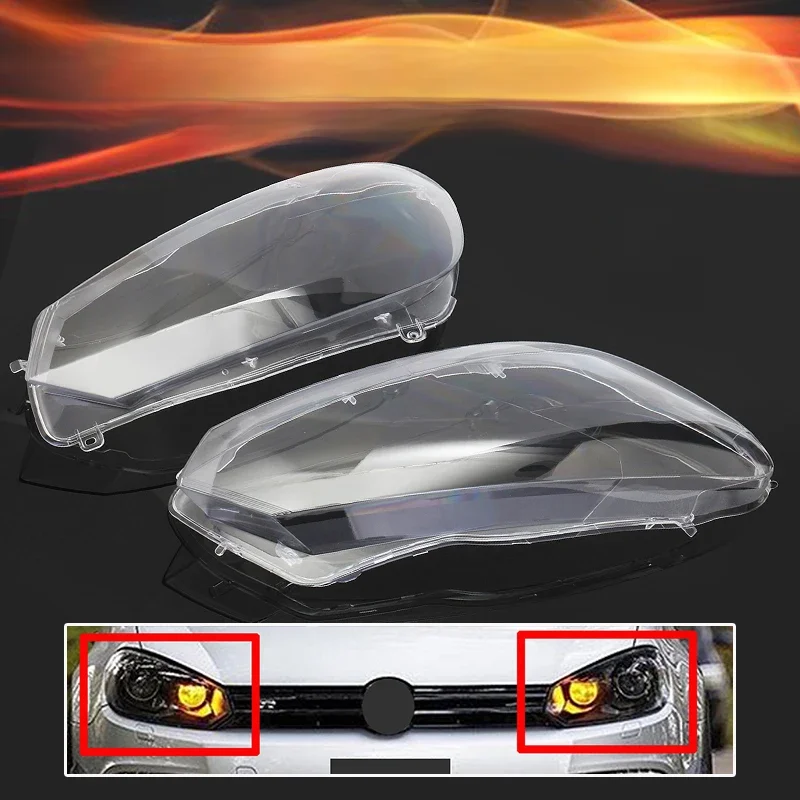 2X Klosz samochodowy Przezroczysty przedni reflektor Osłona soczewki reflektora Osłona przeciwpyłowa CP8149 Dla VW Dla Volkswagen Golf 6 MK6 GTI R 2010-2014 — zdjęcie 2