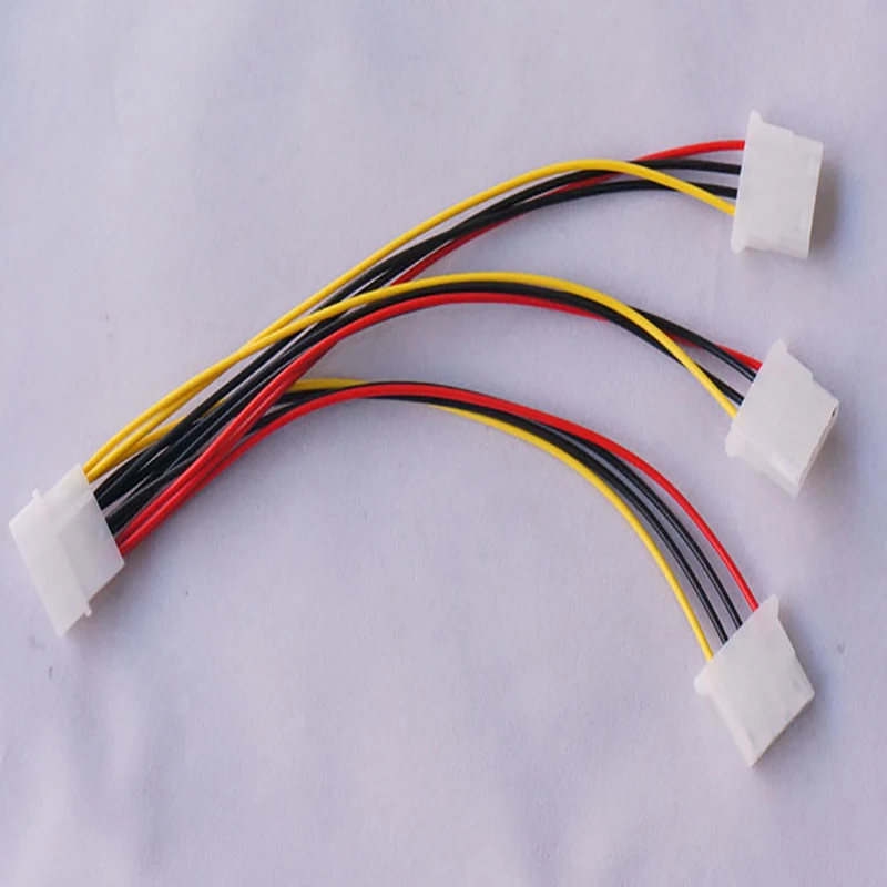 5pcs cavi di alimentazione IDE a 4 Pin di alta qualità HY1578 cavo adattatore Splitter per alimentazione Molex maschio a 3 porte Molex IDE femmina a 4 Pin