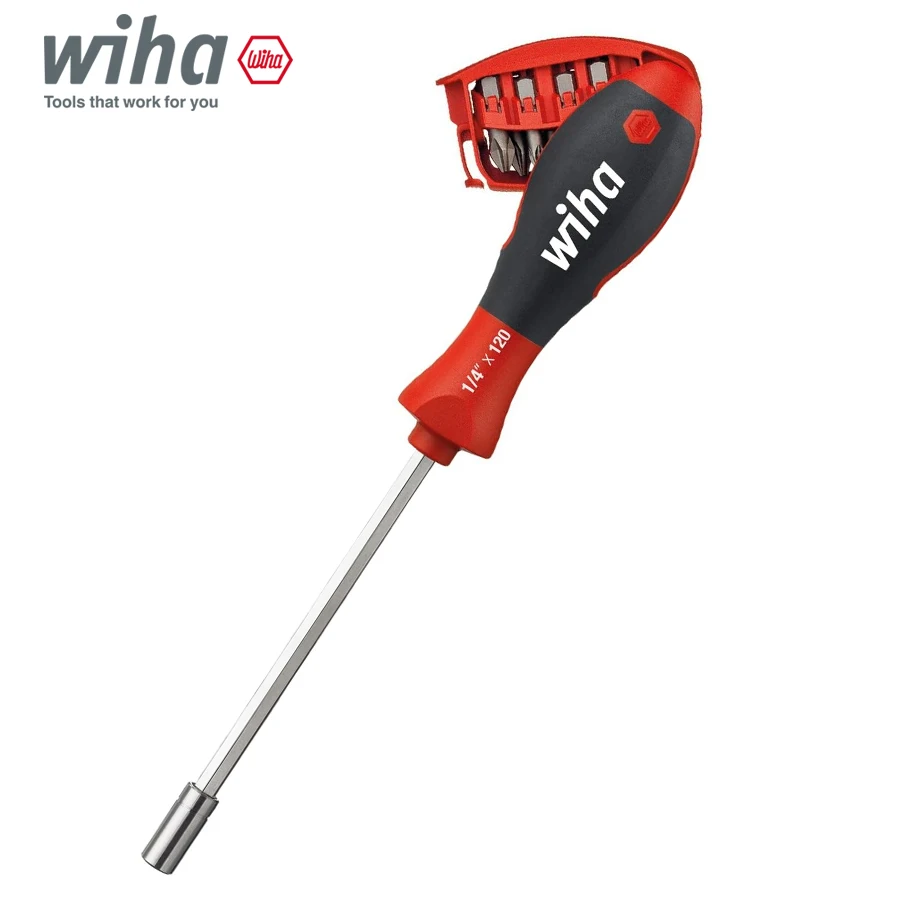 WIHA 8 in 1 Slim Line Precision Pop Up Screwdriver Set Electrician Screwdriver with bit magazine magnetic NO.32901/32903