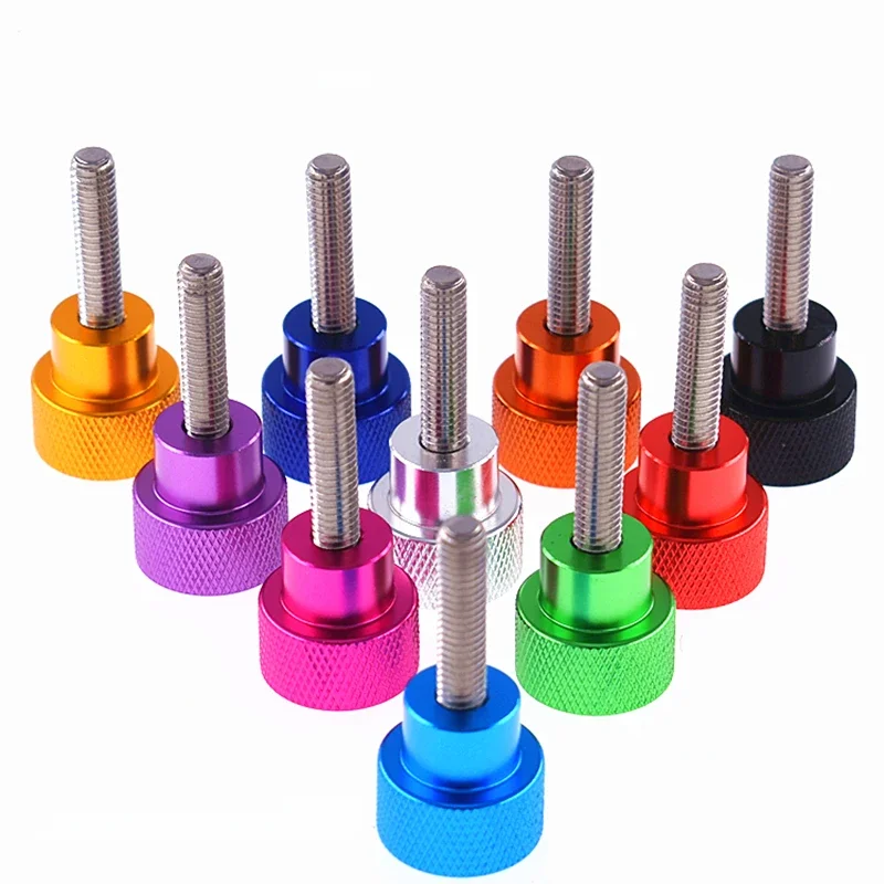 Vis à oreilles M3 M4 M5 M6, tête moletée en aluminium, filetage en acier inoxydable, serrer à la main, 2 pièces/lot