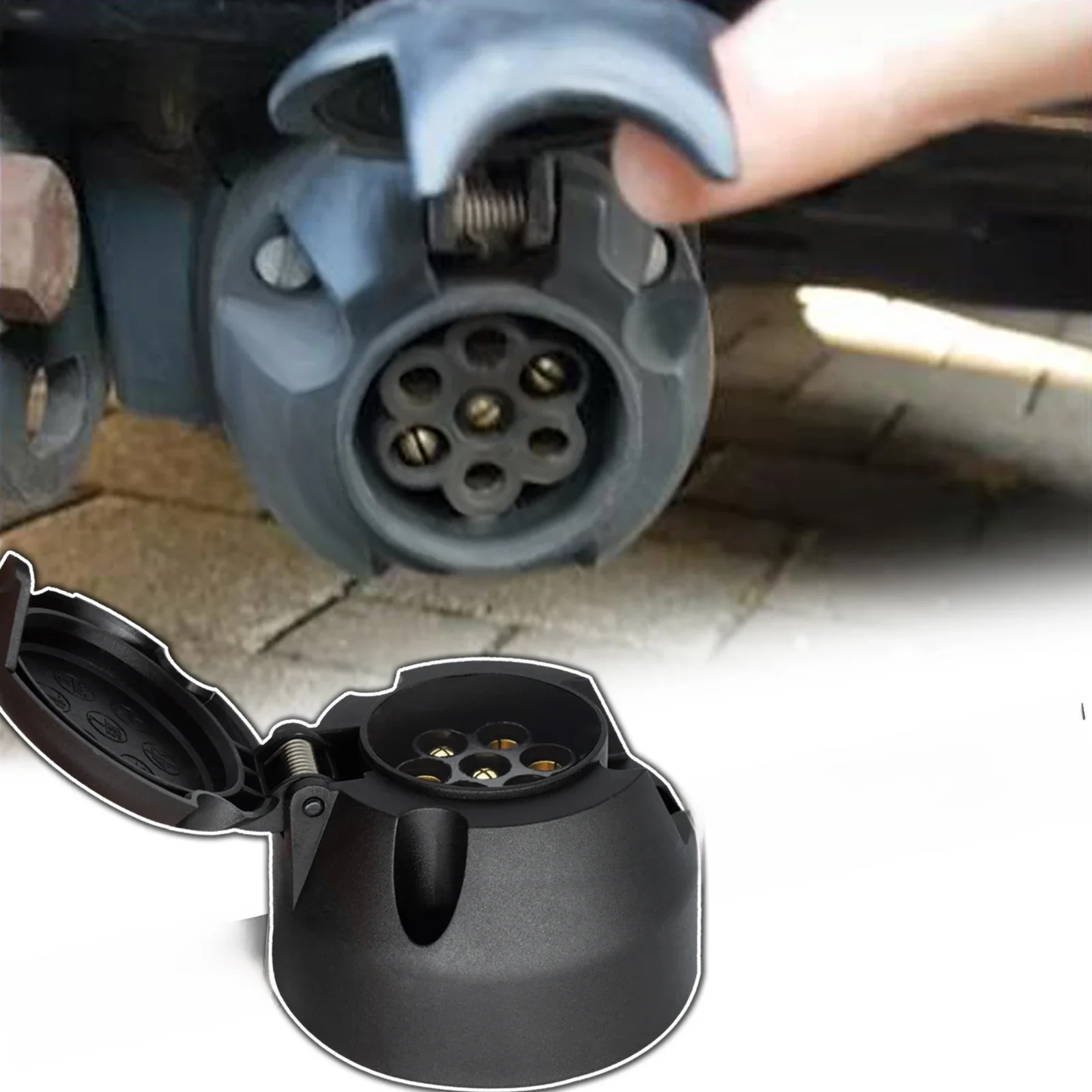 Prise de câblage de remorque à 7 broches 12V, convertisseur de remorquage pour caravane et camion, adaptateur de prise Durable, connexions de protection