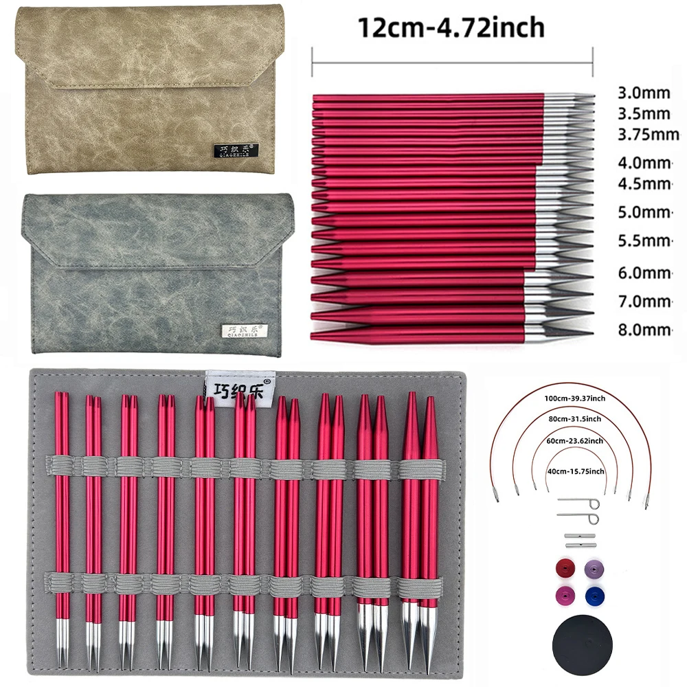 

10 Pairs Knitting Needles Removable Alumina 1 Set Crochet Hooks Needles Handmade Crafts Comfortable Grip for DIY Scarves Gloves