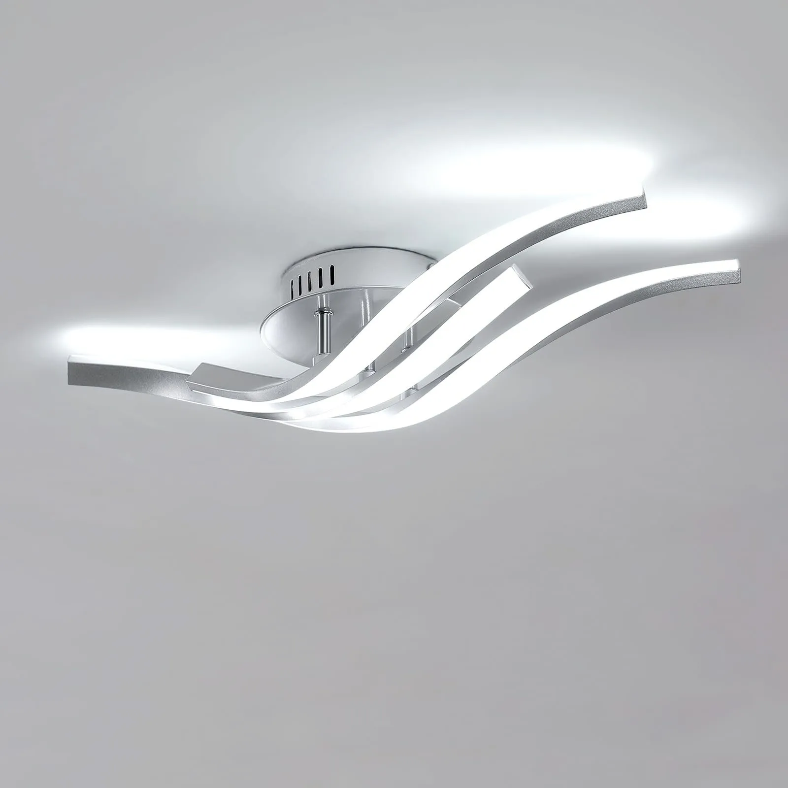 Image of Lampada da soffitto a LED, lampada da soffitto a LED dal design curvo 24W 2700LM, luce frossoda 6500K, lampada da soffitto per corridoio, cucina, camera da letto, 52 cm cod004