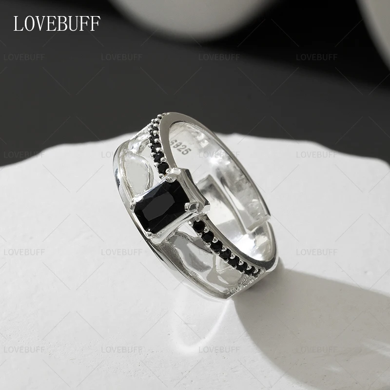 LOVEBUFF LAD Sylus Anillo estilo plata de ley ajustable con extremo abierto