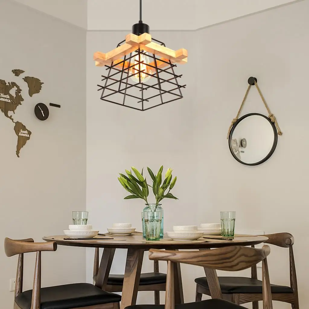 

Industrial Pendant Light Led Adjustable Hanging Lamp Shade for Home Kitchen Metal Cage Pendant Lighting for Island Dining Room