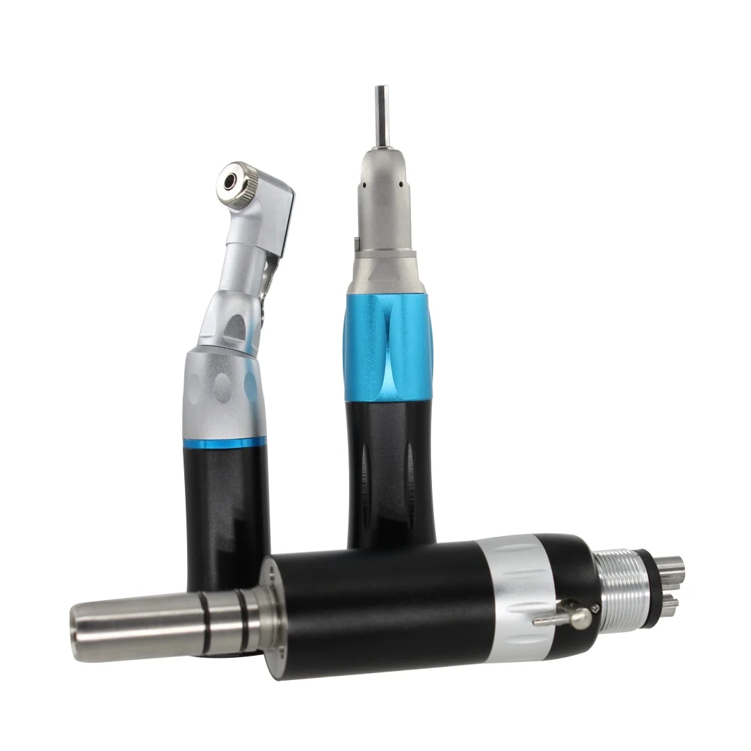 New Dental External Drain Set Slow Low Speed Straight Diagonal Mobile Phone Air Motor 4 Hole Color Handpiece