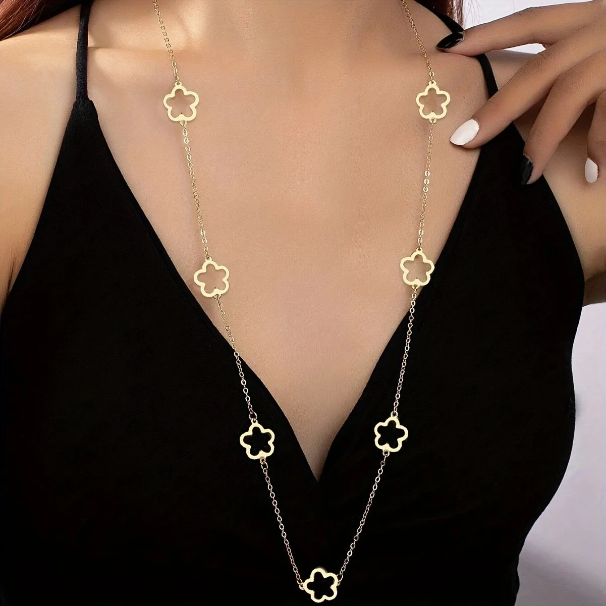 

Elegant Long Gold Necklace for Women