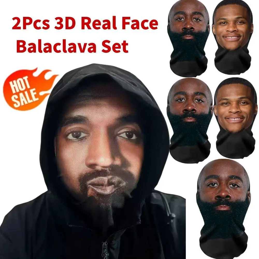 3D Real Face Balaclava Mask Set for Pranks