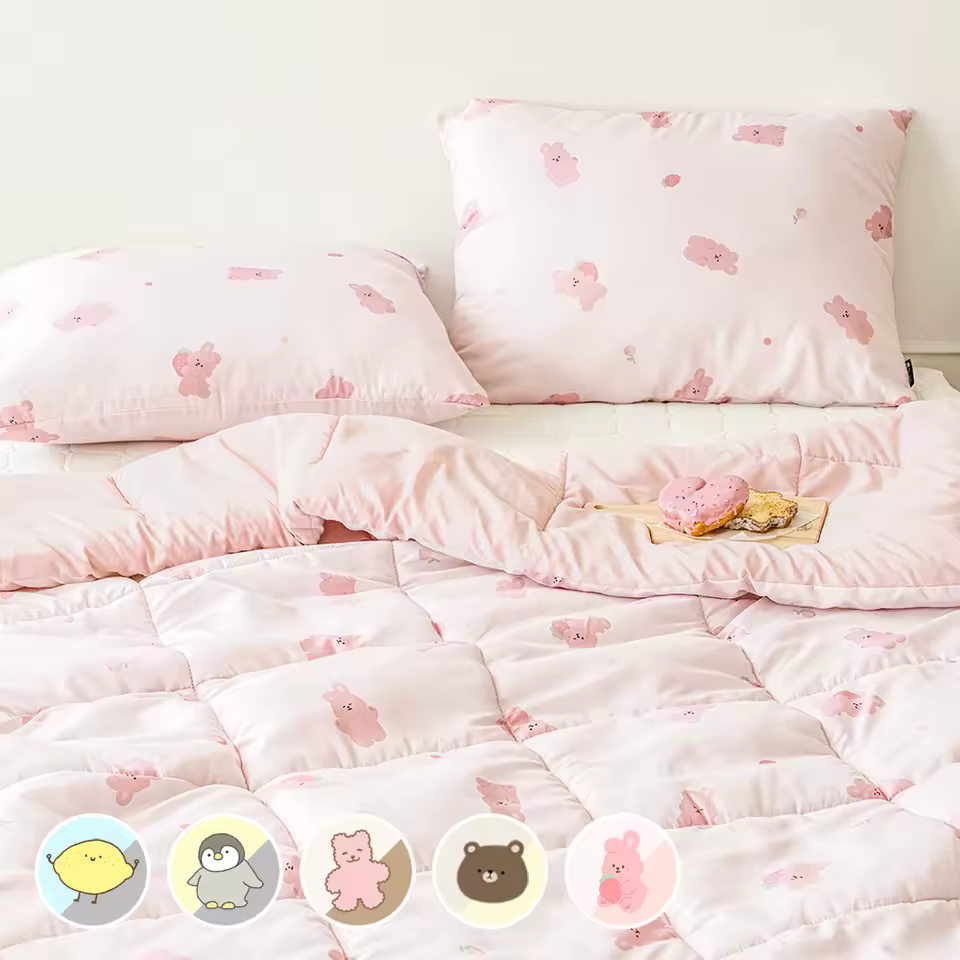 더자리 극세사 차렵이불 베개커버 세트