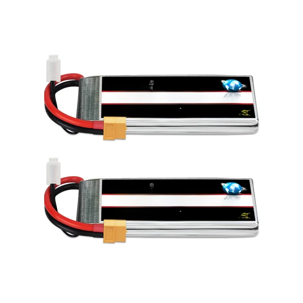 1/2 st HRB 7.4 V 2200 mah RC Batterij 2 S Lipo Batterij 50C met XT60 connector voor 1/14 1/16 RC Auto RC vrachtwagen Tanks 88*34*18mm RC DIY - afbeelding 2