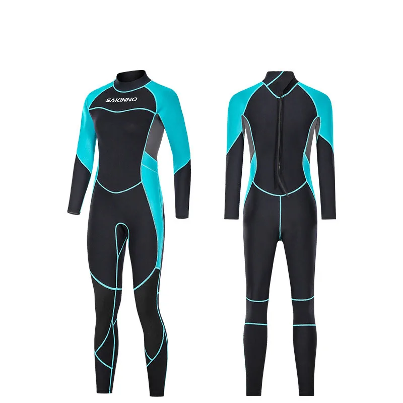 3MM Neoprene Diving Suit Full Body Women Wetsuit One-Piece Scuba Snorkeling Swimming for Women Sunscreen Long Sleeve Jumpsuit