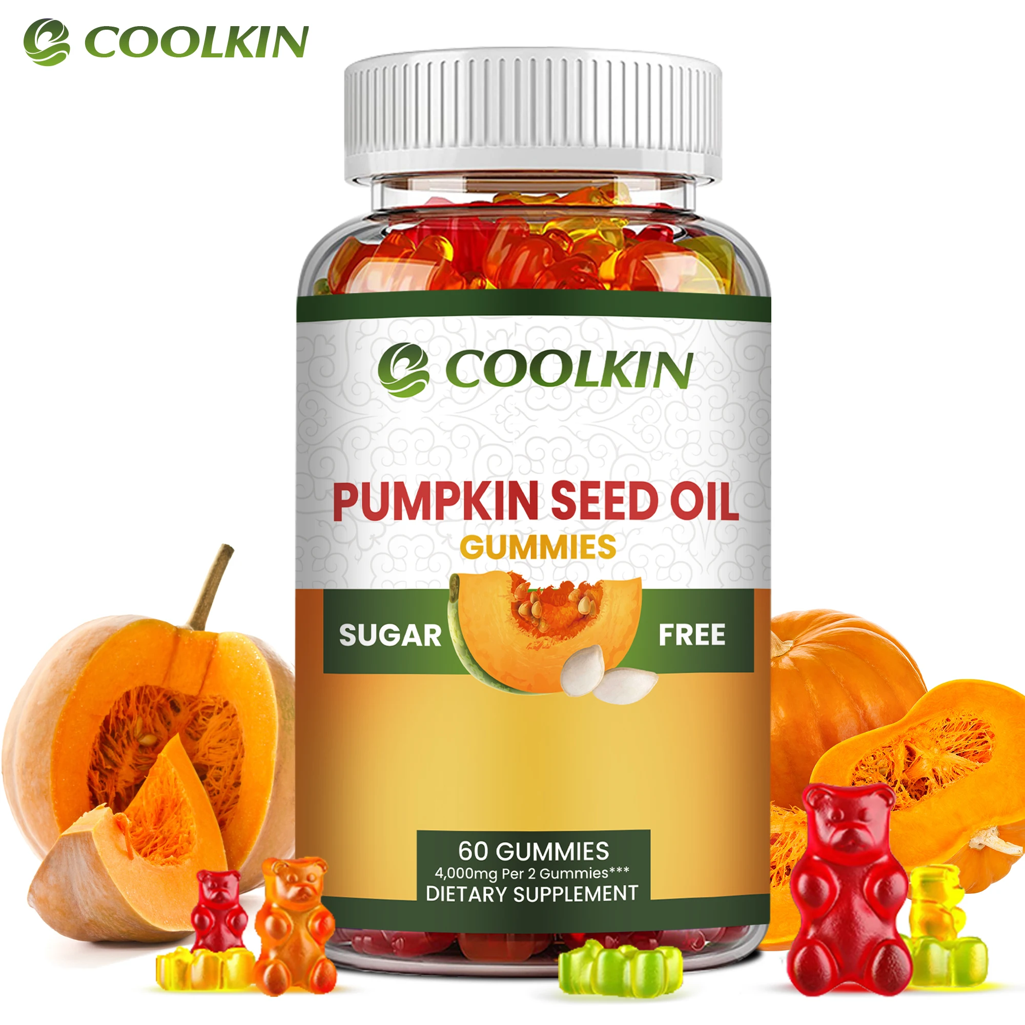 Pumpkin Seed Oil Gummies - Supports Prostate Health, Promote Hair Growth, Urinary Tract Support, Bladder Control - 60 Gummies