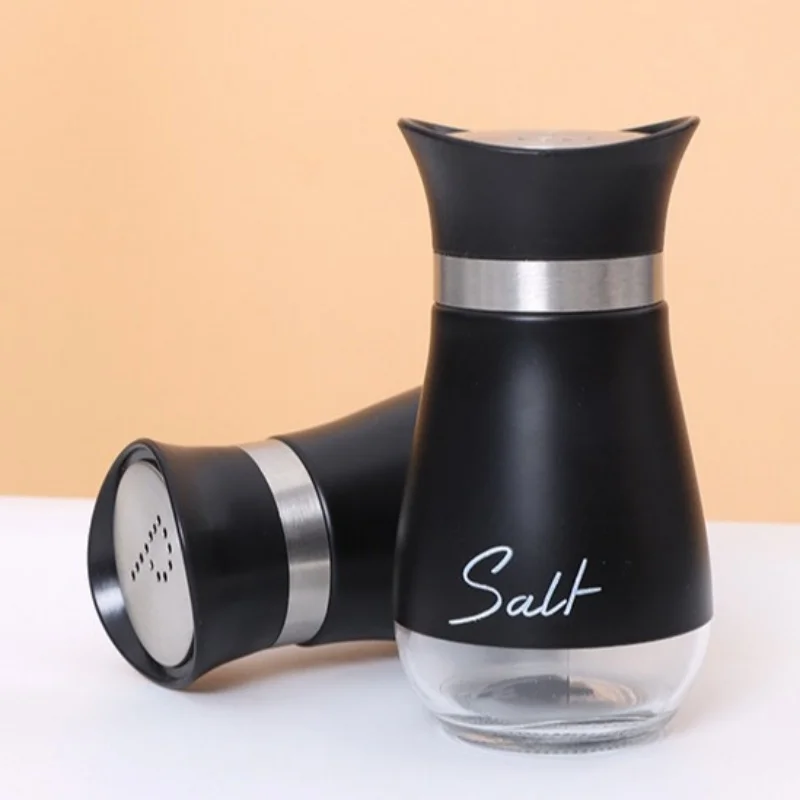 2pcs Seasoning Bottles Stainless Steel Refillable Salt Pepper Shakers Set Portable Spice Jar Kitchen Restaurant Barbecue Gadgets