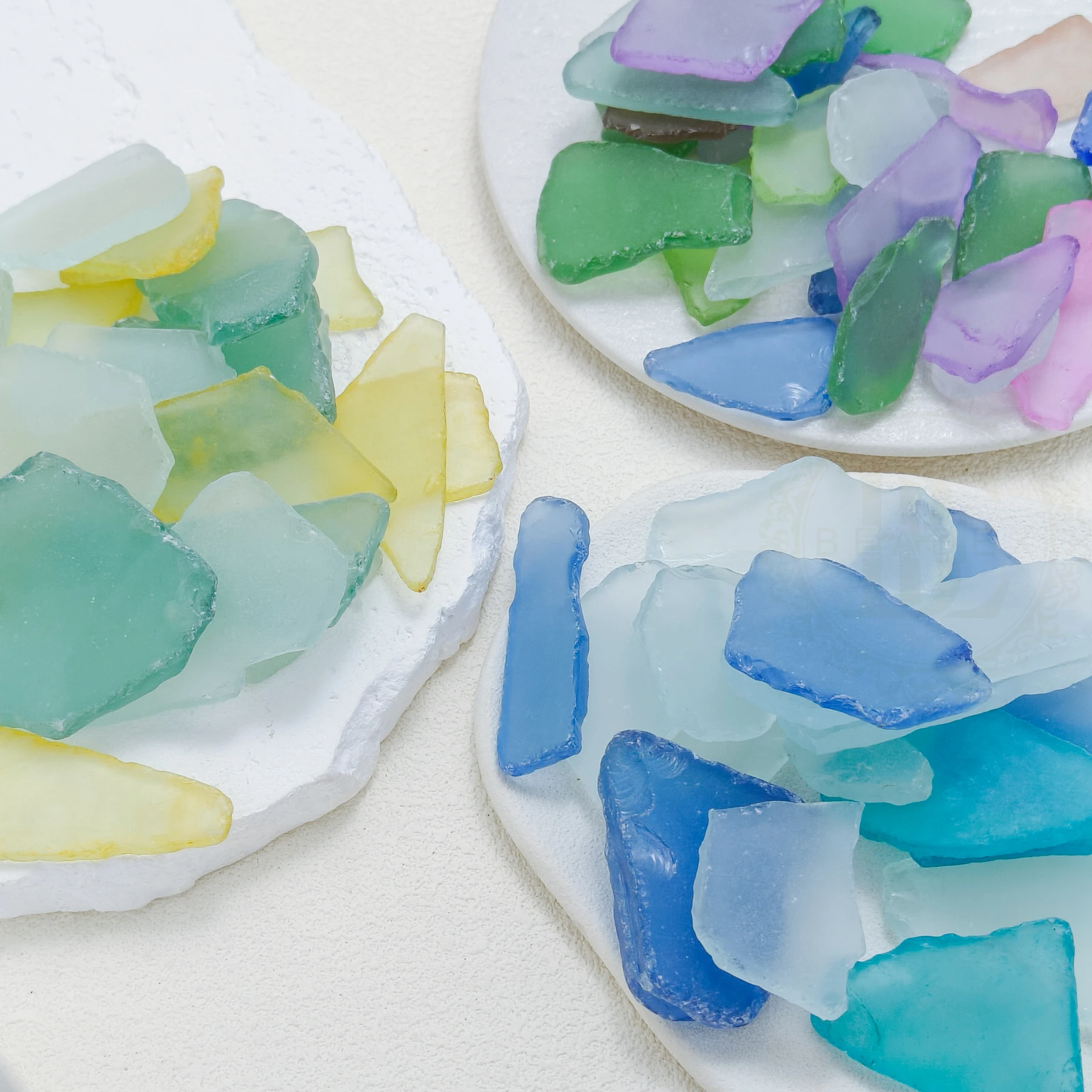 DIY Supply and Accessories - 50 Grams No Hole Raw Finish Sea Glass - Flat Nugget 10mm to 50mm