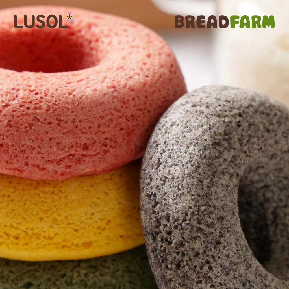 [LUSOL] Rusol-bred Palm rice Pong donuts evenly 8 packs (strawberry/sweet pumpkin/black plush/Wormwood)/Rice doughnut