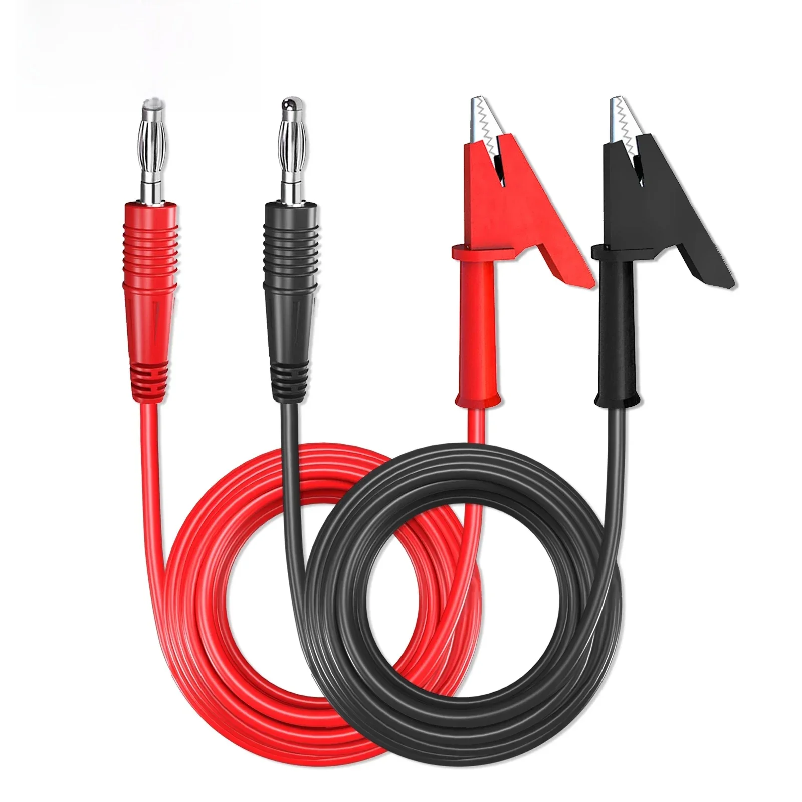 Cleqee P1040 2 szt. 4mm wtyk bananowy do zacisku krokodylkowego multimetr przewody pomiarowe zacisk krokodylkowy miękki kabel PVC 1M drut — zdjęcie 2