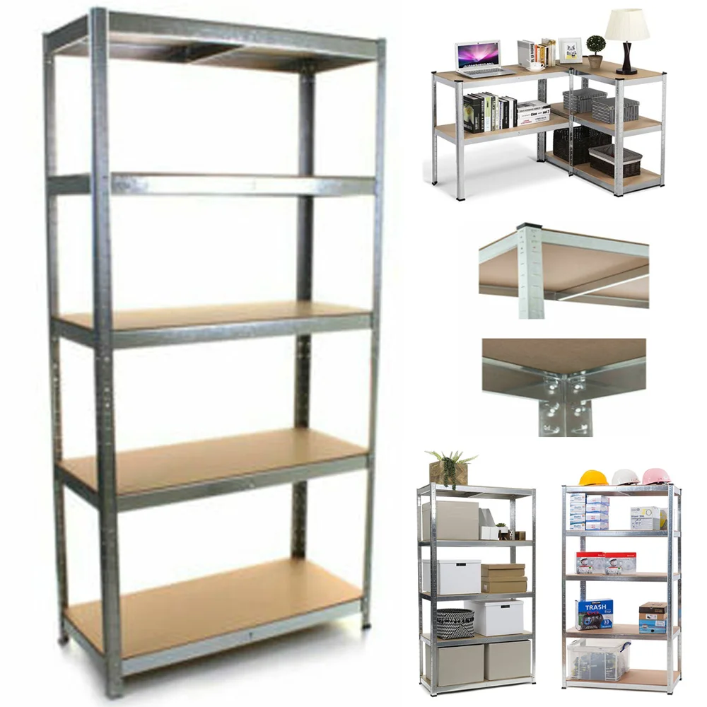 Étagère de rangement à 5 niveaux 170x75x30CM, étagère de sous-sol, étagère métallique pour atelier, garage et sous-sol, capacité de charge 875kg, 5 niveaux, argent