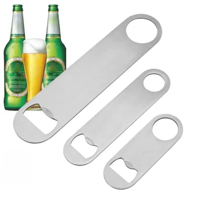 1PC Trwały otwieracz do butelek piwa ze stali nierdzewnej Płaski otwieracz do butelek Remover Bar Blade Narzędzie kuchenne — zdjęcie 2