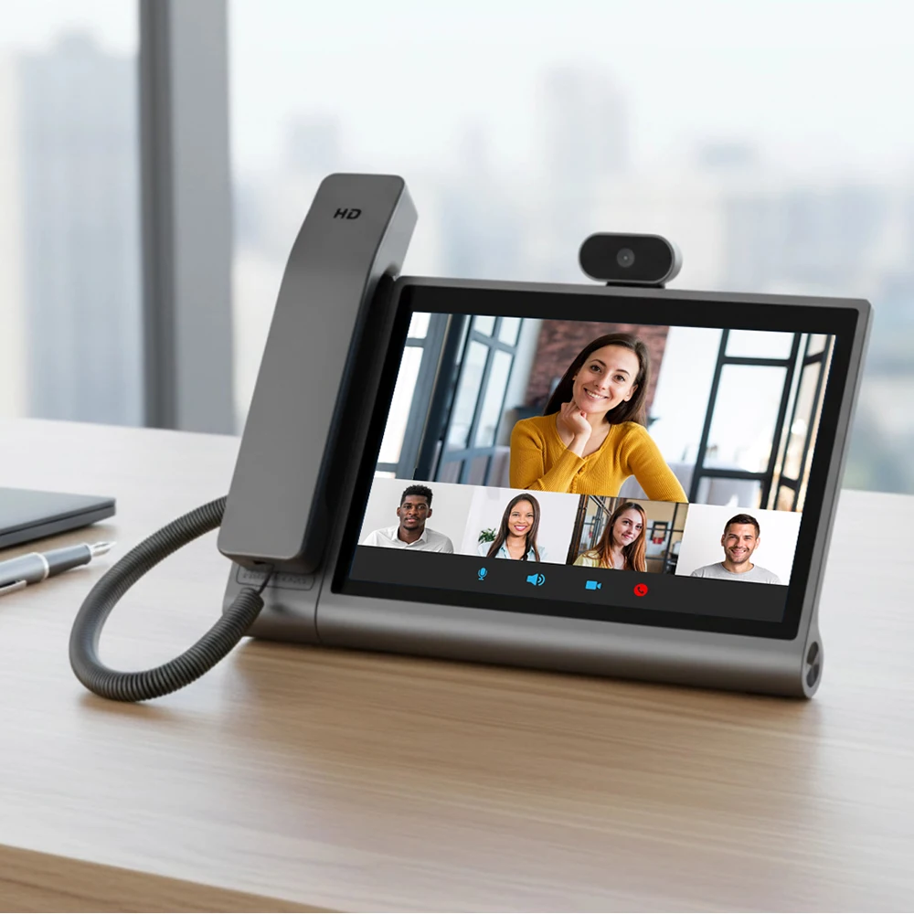هاتف VOIP Android مقاس 10.1 بوصة، Rockchip 3568، وذاكرة وصول عشوائي 4 جيجابايت، وذاكرة قراءة فقط 32 جيجابايت، وAndroid 12، وإلغاء الصدى، والكاميرا و2 ميكروفون