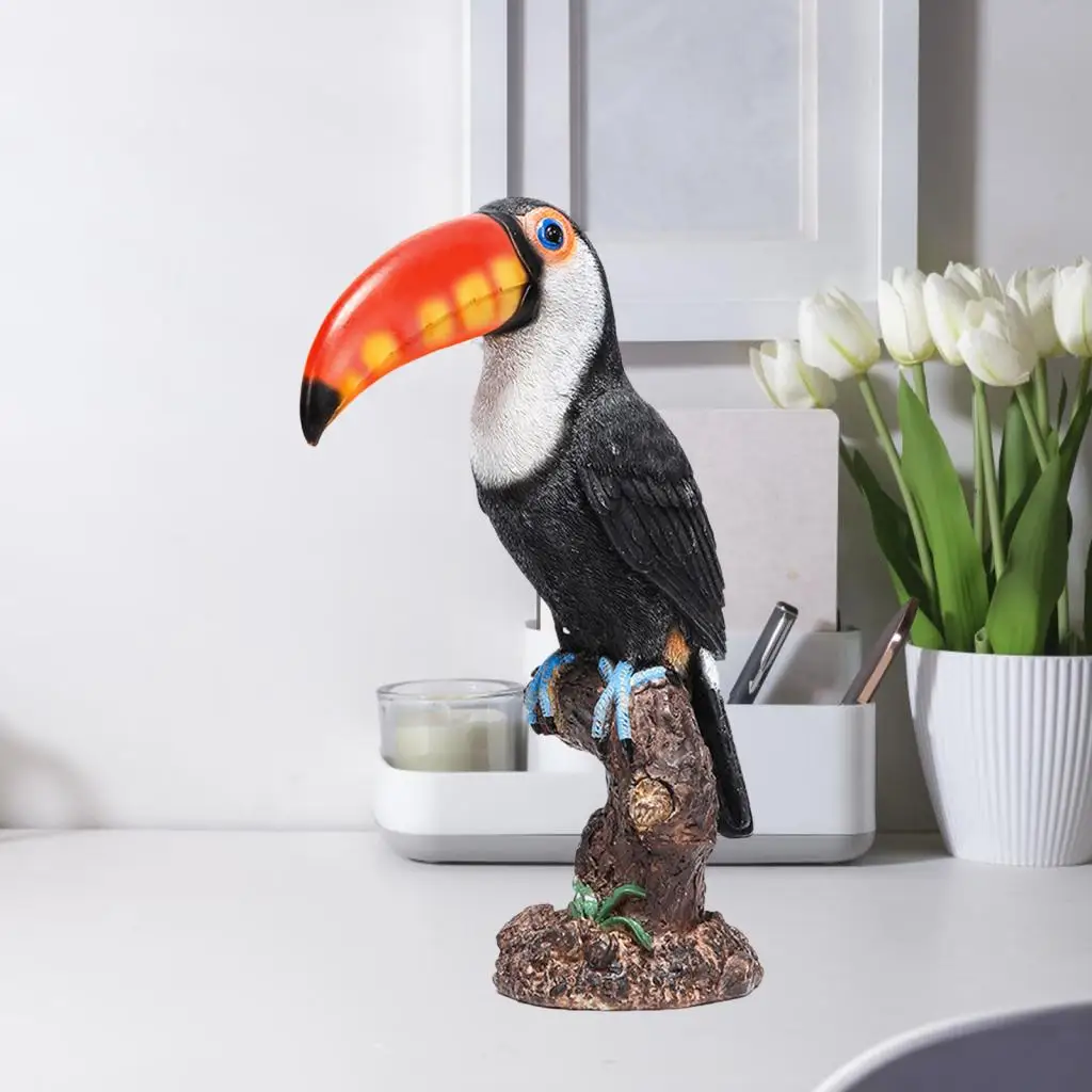 Toucan Figurine Indoor Desktop Decoration Adorable Realistic Animal Figure 12inch Tall for Teaching Tool Multifunctional