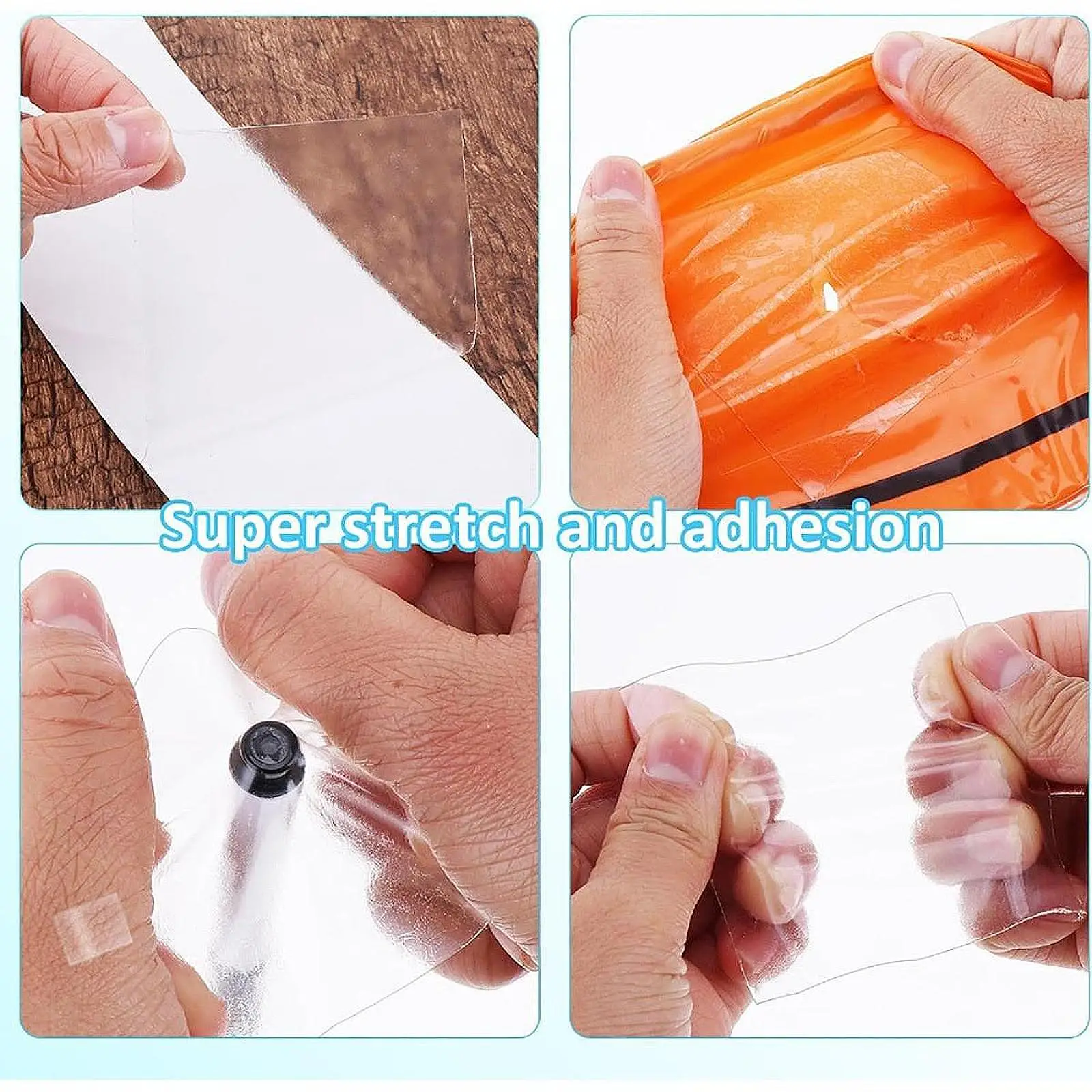 Rollo de parche de reparación de TPU para piscina inflable, herramienta de reparación altamente elástica para lona casera, toldos, cinta de parche de reparación multifunción