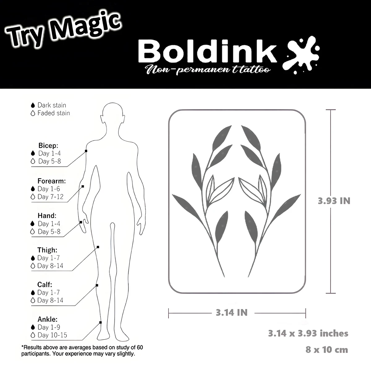 Grass Temporary Tattoo,Lasts To 15 Days New Technology Magic Waterproof Semi Permanent Sticker.