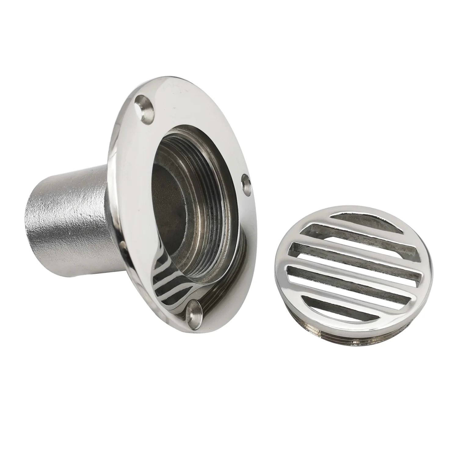 1.5 Inch 38mm Marine Grade 316 Stainless Steel Boat Floor Deck Drain for Boat Yacht Deck Drainage Hardware Rowing Accessories