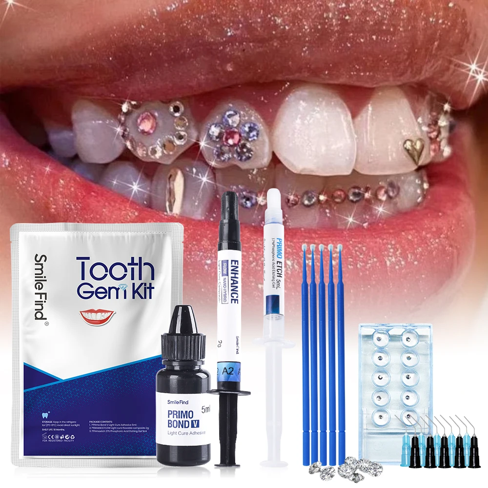 Diy Jewelry Tooth Gem Kit Glue Dental Crystal Decorations Etching Gel Light Cure Adhesive Flowable Composite Orthodontic Bonding