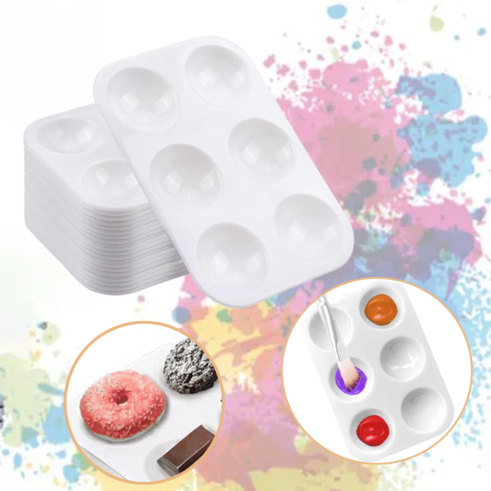 20 unids/set bandeja de pintura paletas de pintura y contenedores de almacenamiento de pintura acrílica macetas de pintura vacías para proyectos escolares estudio