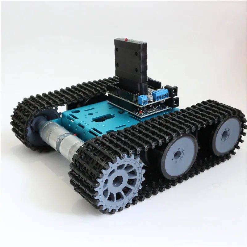 RC Robot Tank Chassis Tracked Car with Motor for Raspberry Pi 4/Arduino Robot Kit Metal Tank Chassis Car DIY RC Robot Toy Part