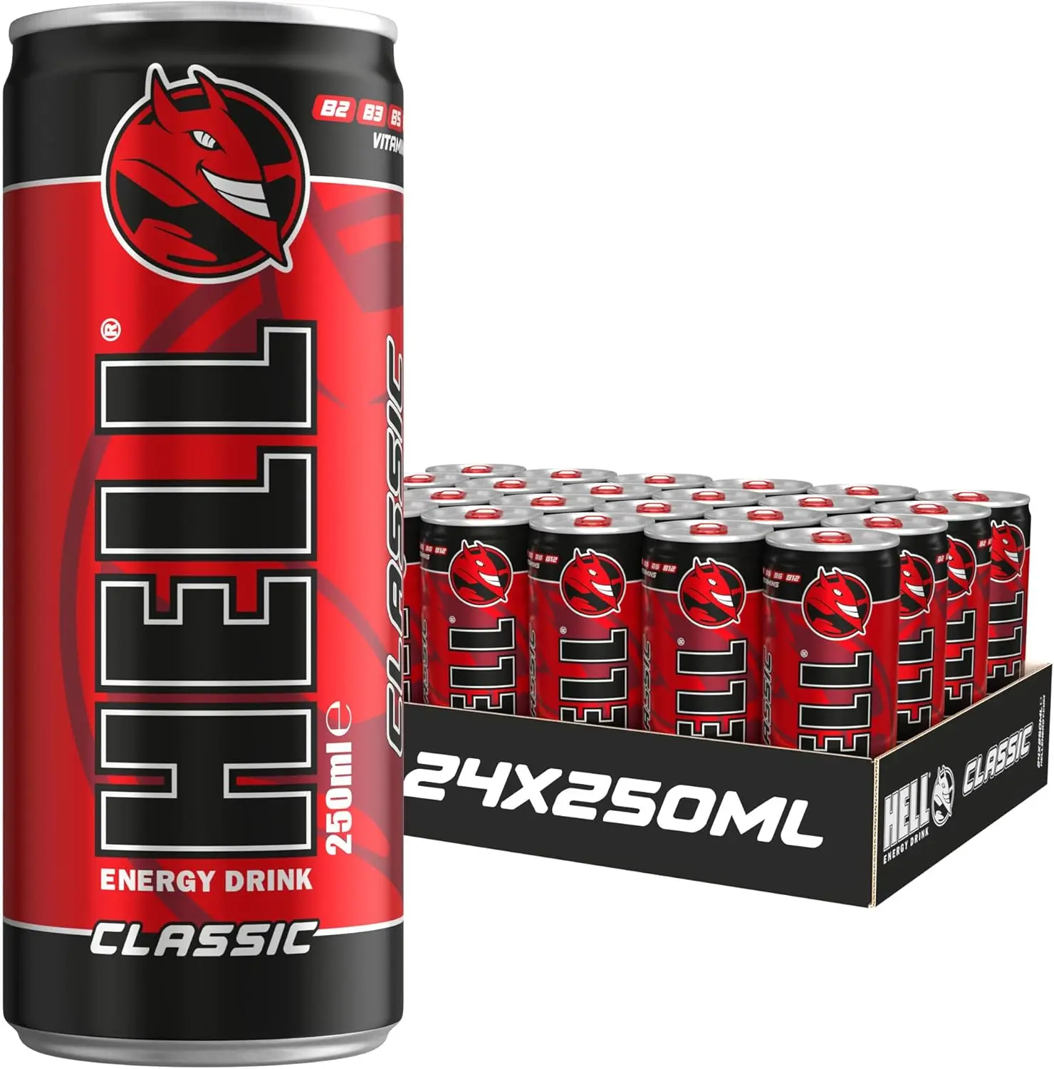 HELL Energy Drink Classic Flavour Pack of 24 x 250ml