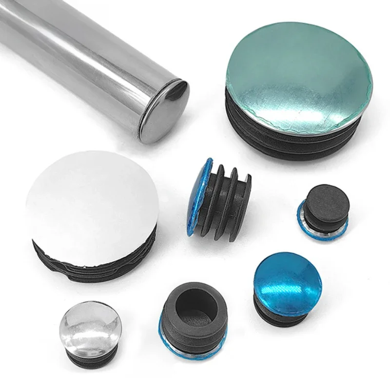 Bouchons de tuyaux ronds en acier inoxydable, bouchon de pied de meuble, Tube rond de 16 à 50mm, embout d'obturation