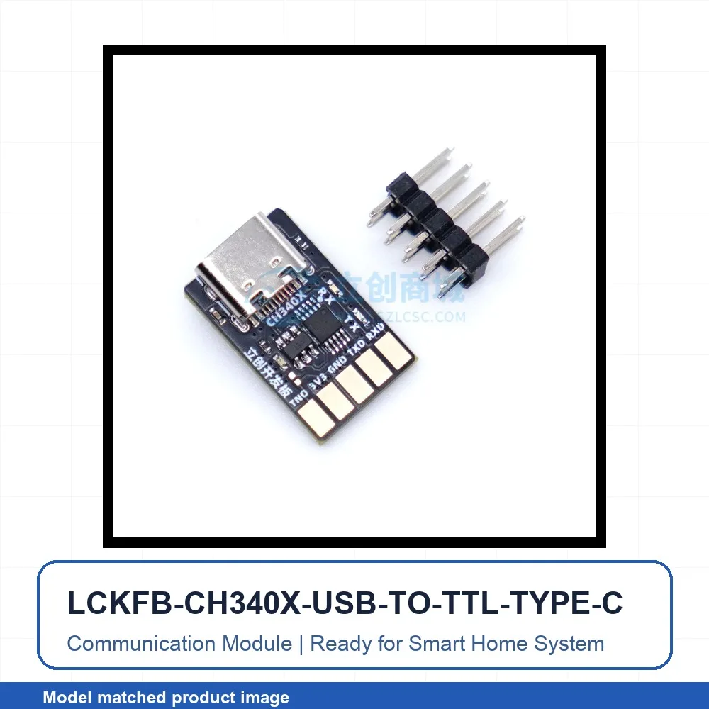 7pcs LCKFB-CH340X-USB-TO-TTL-TYPE-C onboard USB TTL -20 +70 USB Serial Converter Module for Smart Home System