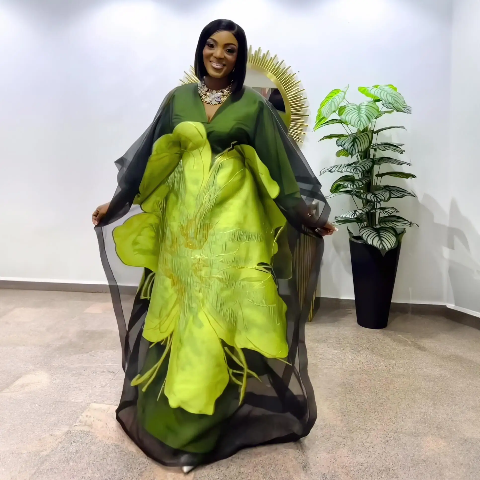 Neue Afrikanische Kleider für Frauen Luxuriöse Bestickte Afrikanische Kleider Zweiteiliges Set Afrikanisches Kleid für Damen – Detail 11