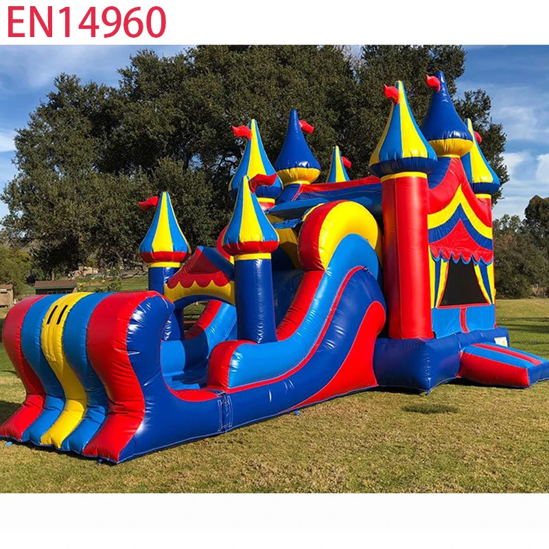 Inflatable Bouncy Combo Castles for Kids, Outdoor Jumping Castle House, Inflatable Bouncer with Slide, China Manufacturer